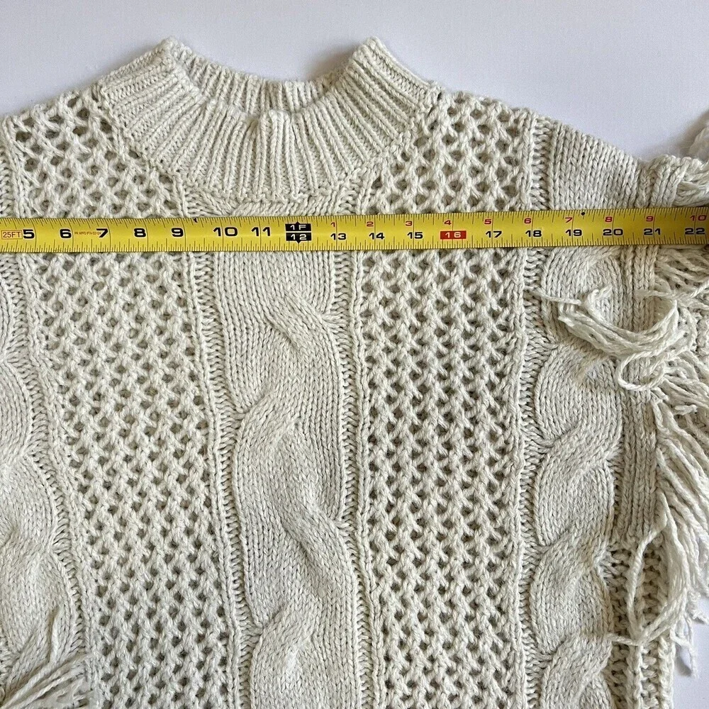 Forever 21 Contemporary Womens‎ Beige Boho Long Sleeve Knit Sweater Size S